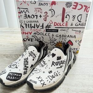 Dolce & Gabbana Graphic Black and White Sneakers